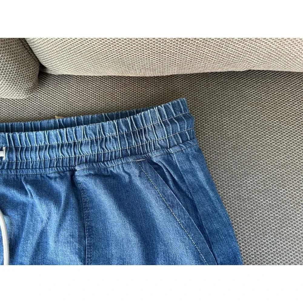32 Degrees Mini Skort Blue Chambray Drawstring Size XL Inner Shorts Pockets